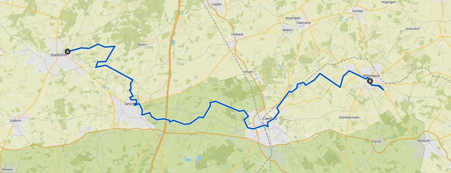 Berkelradweg Karte BerkelRadweg, StadtlohnBillerbeck Fahrradtour Komoot